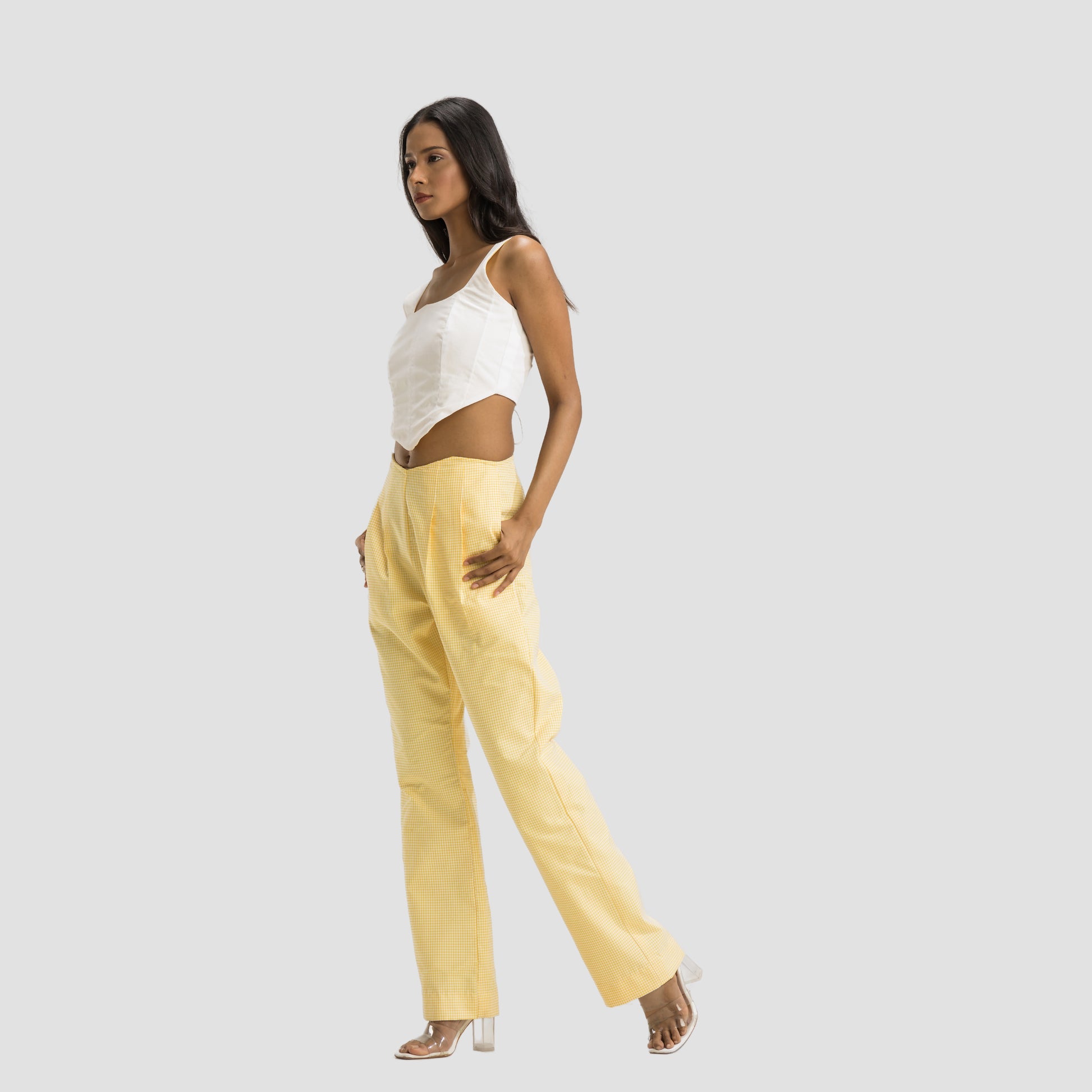 Yellow Gingham Reversible Set