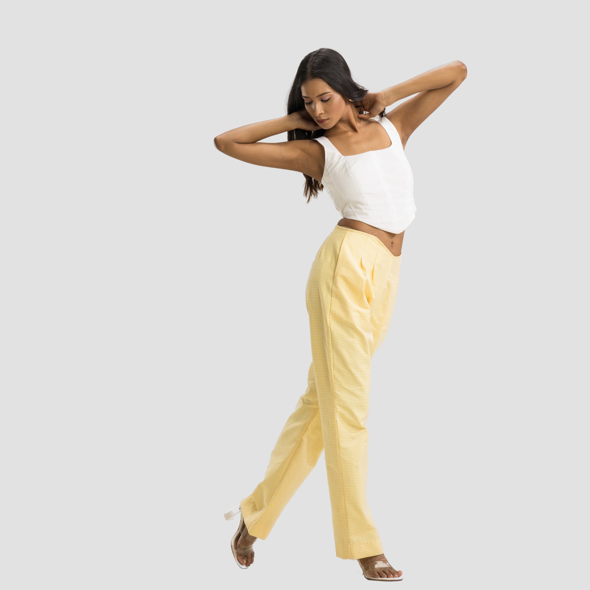 Yellow Gingham Reversible Set