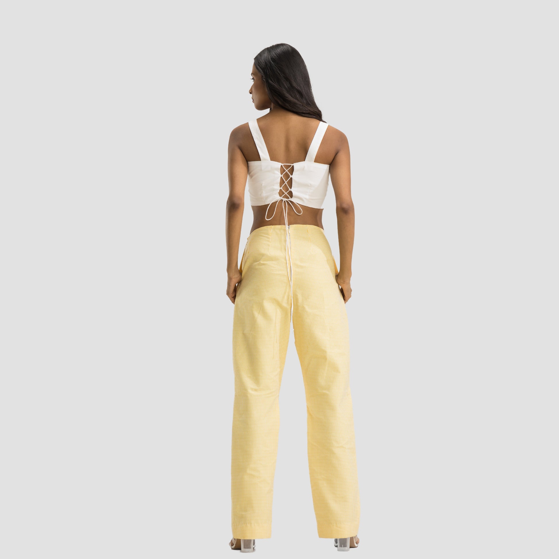 Yellow Gingham Reversible Set