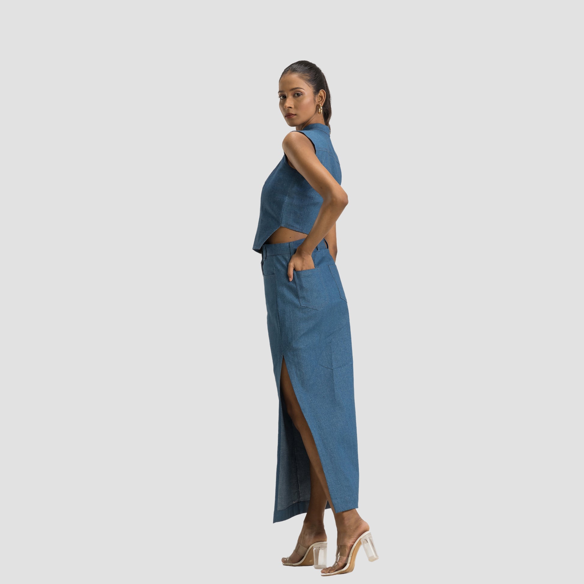 Denim Midi Skirt