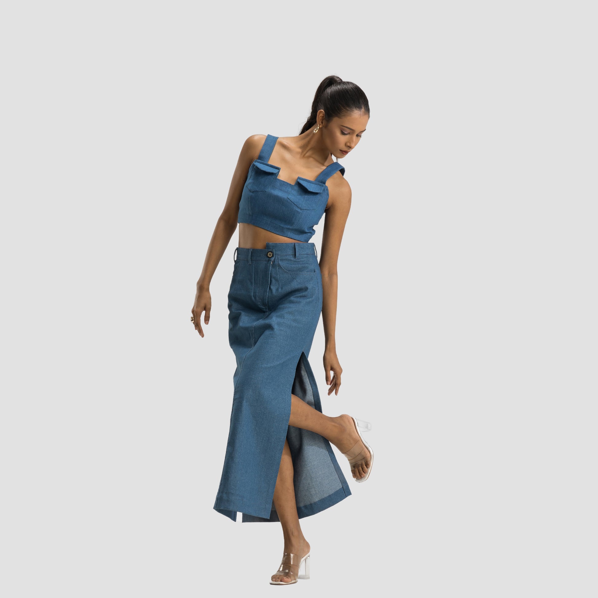 Denim Cargo Top