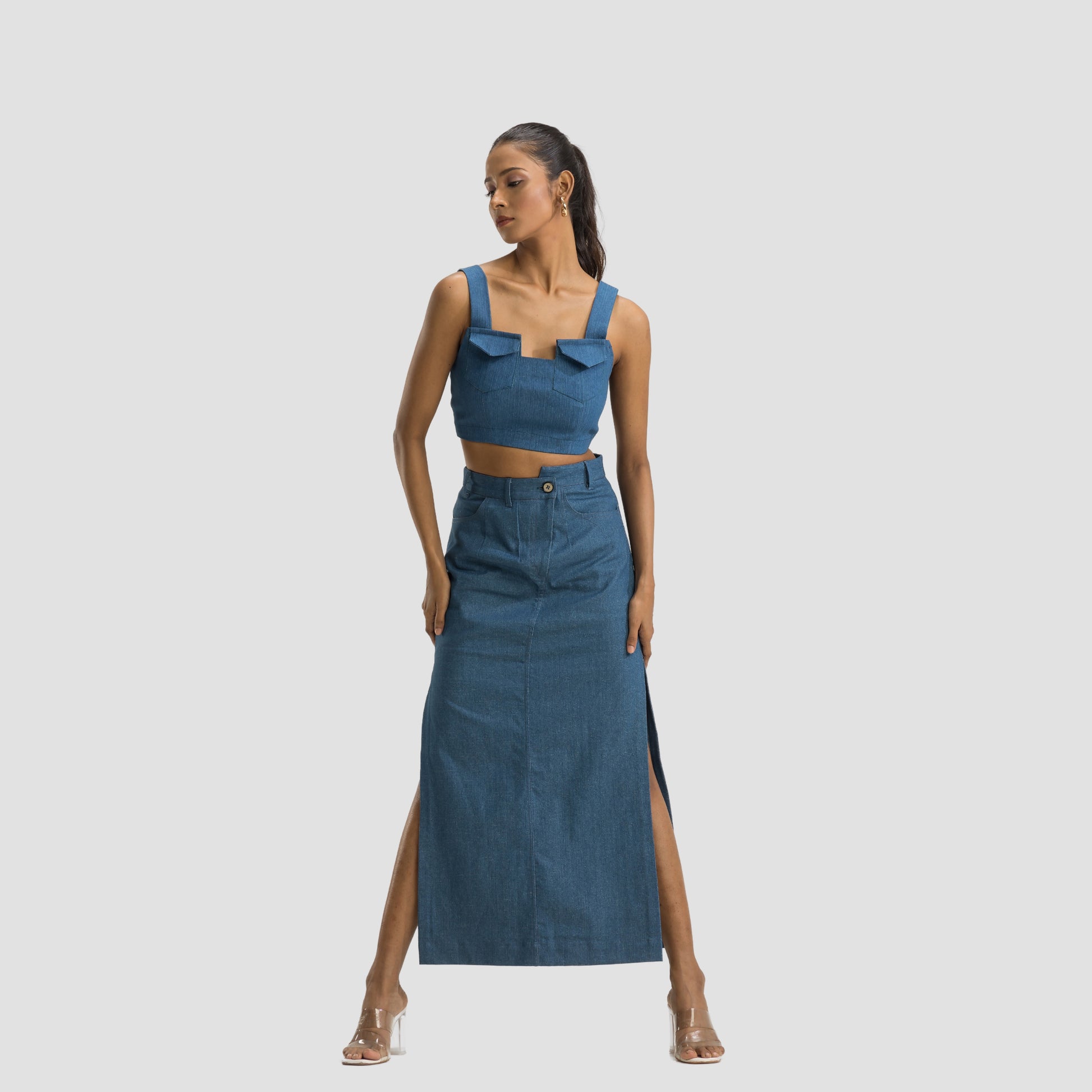 Denim Cargo Top