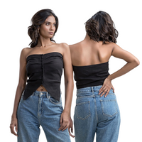 Black Pleated Tube Top