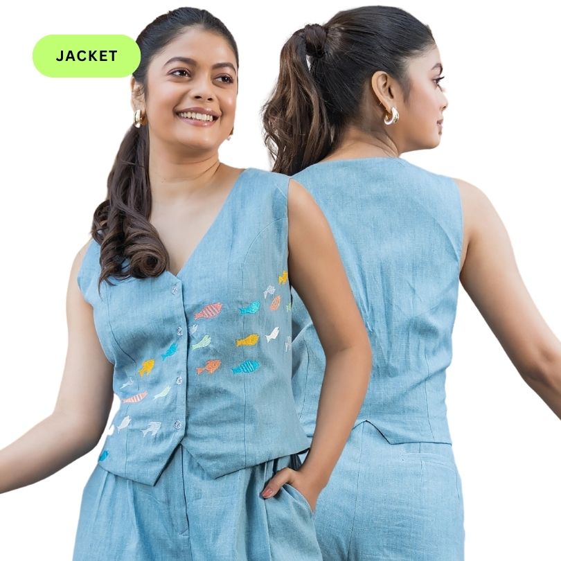 Denim Fishes Waistcoat