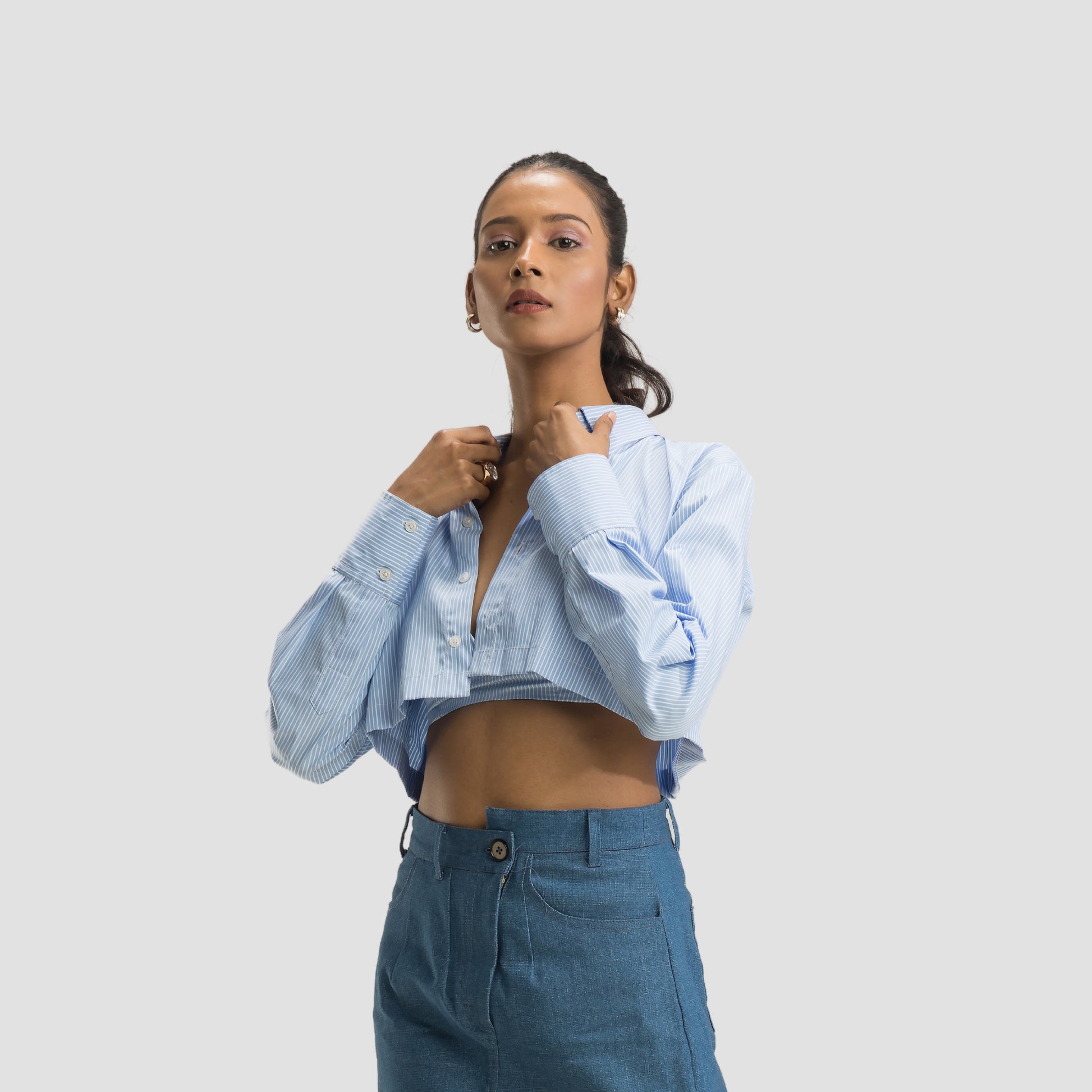 Striped Bralette with Shirt
