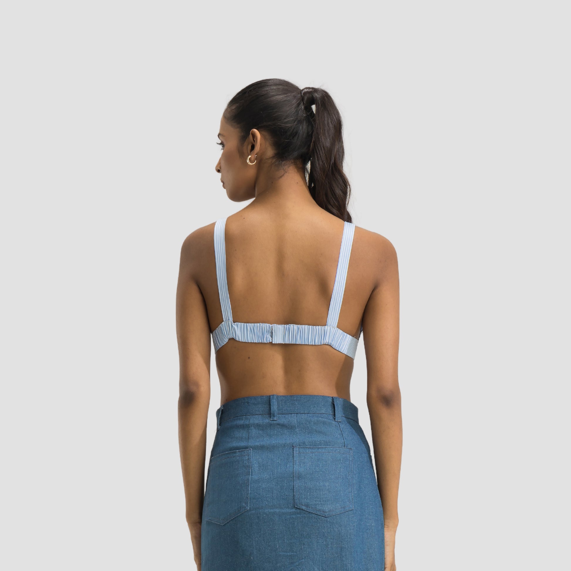 Striped Bralette with Shirt