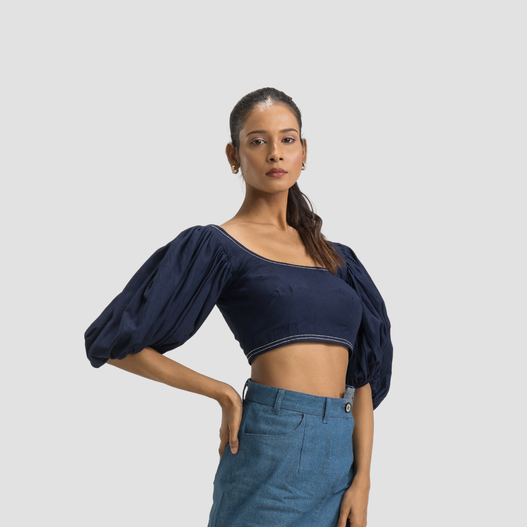 Puff Sleeve Crop Top