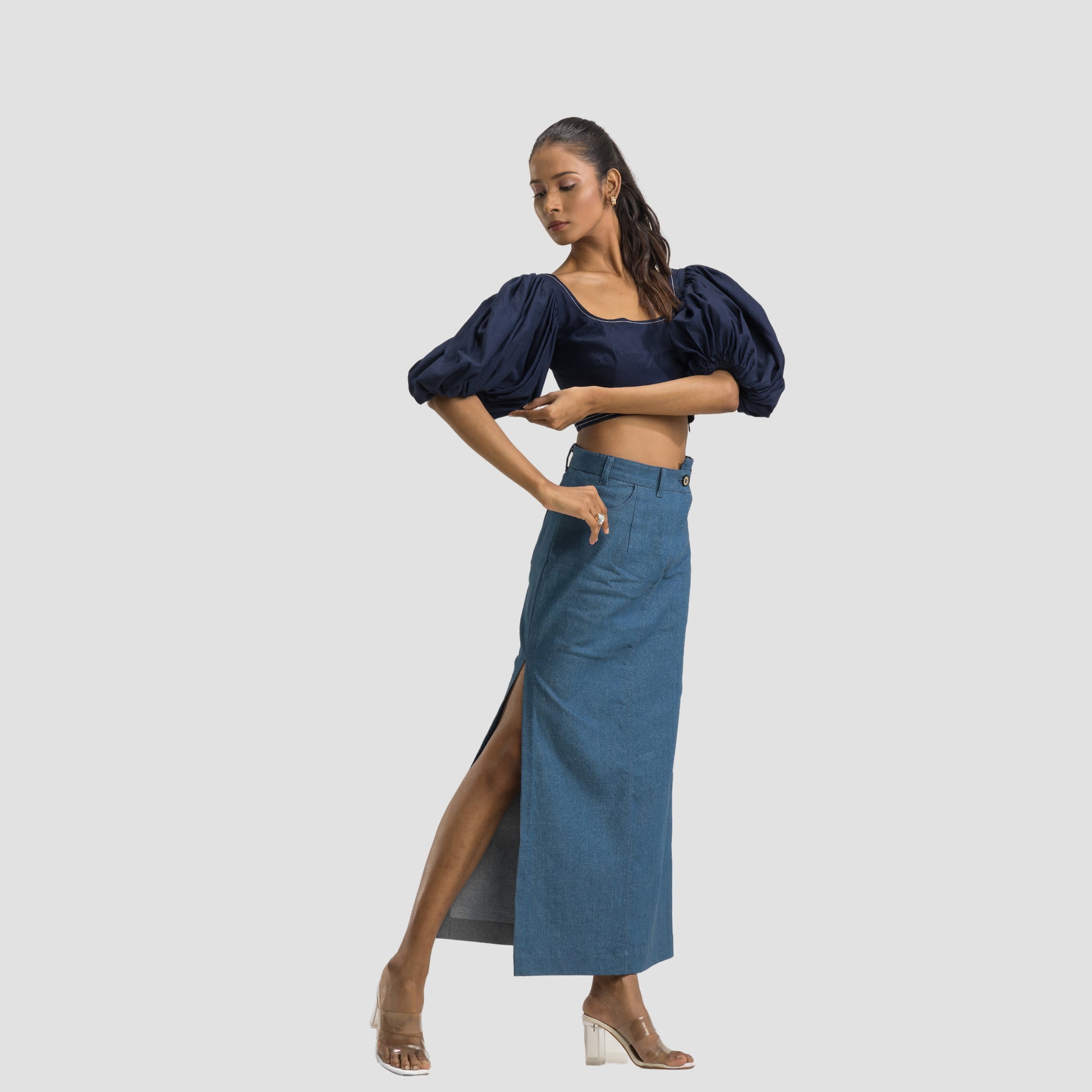 Puff Sleeve Crop Top