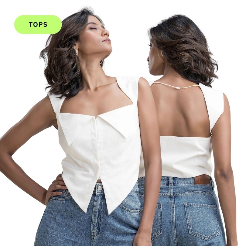 White Denim Top