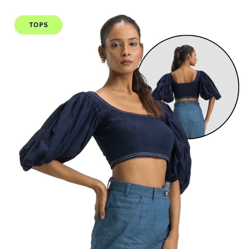 Puff Sleeve Crop Top