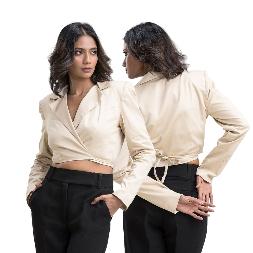 Creamy Blazer Top