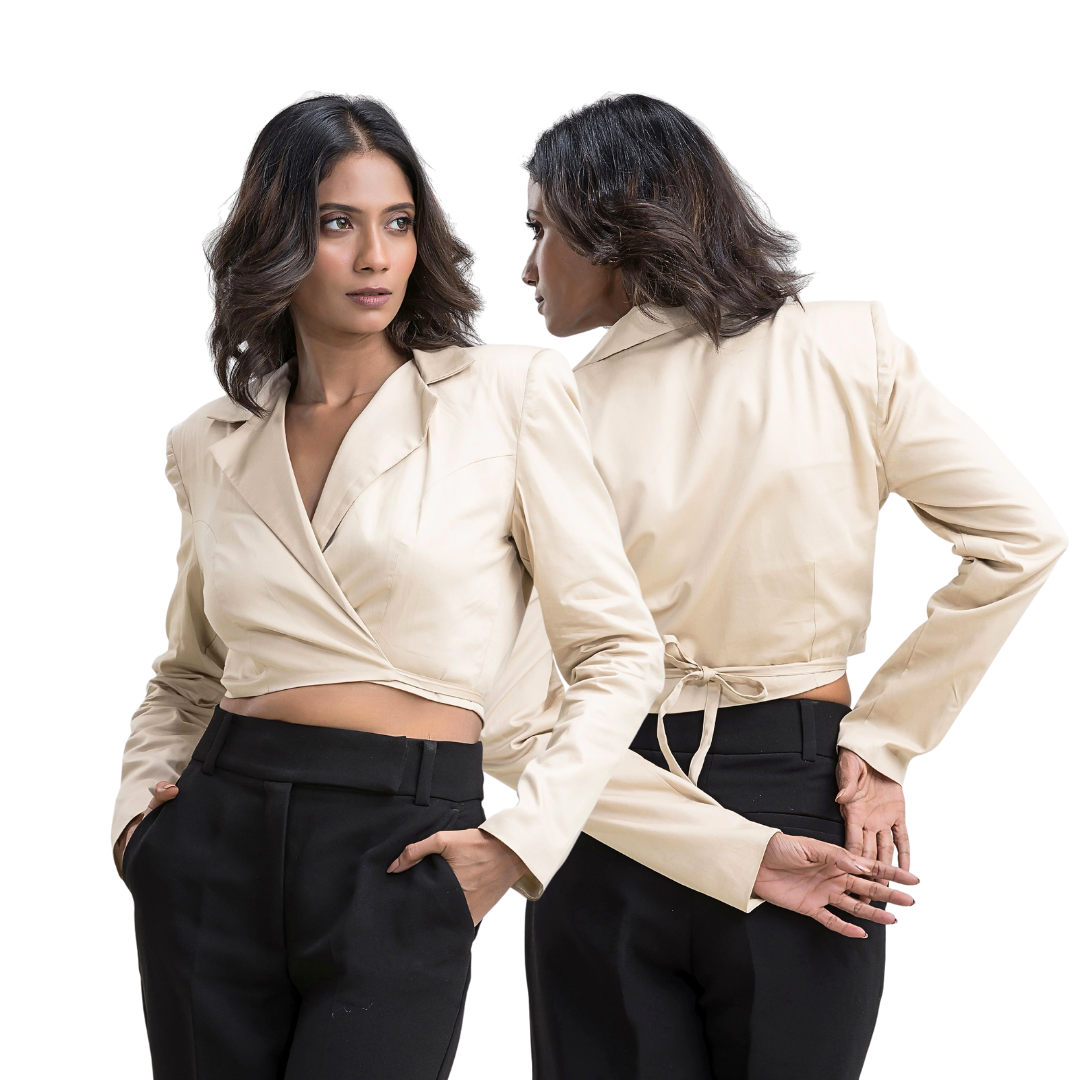 Creamy Blazer Top