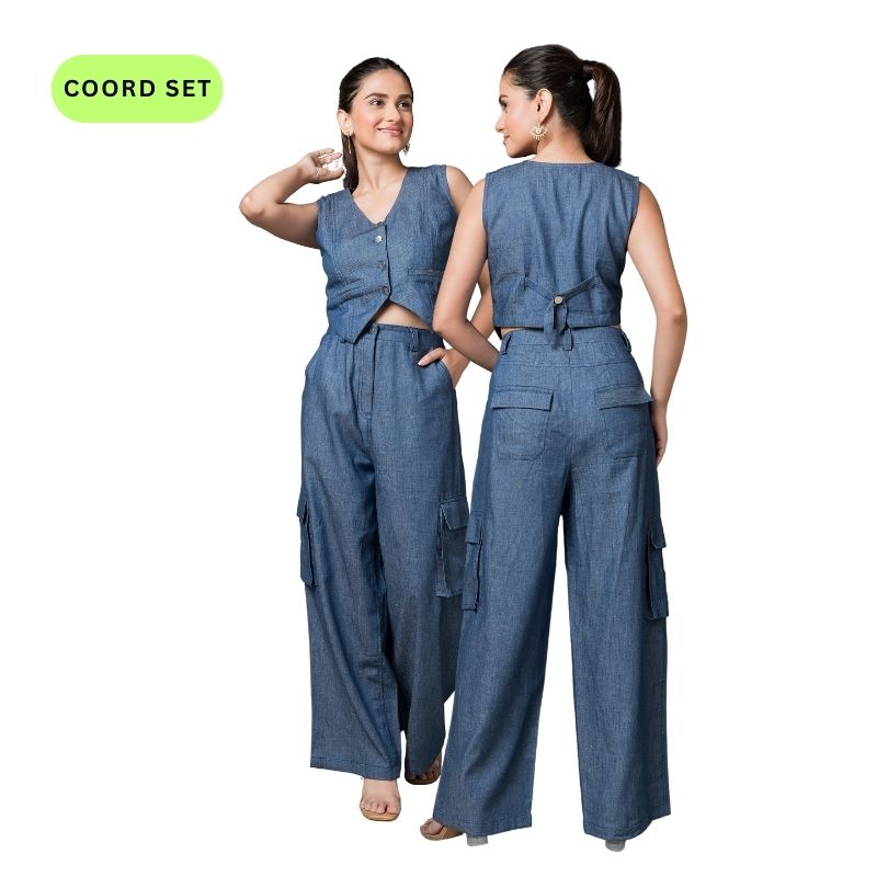 Denim Waistcoat with Cargo Pants