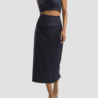 Prussian Midi Pencil Skirt