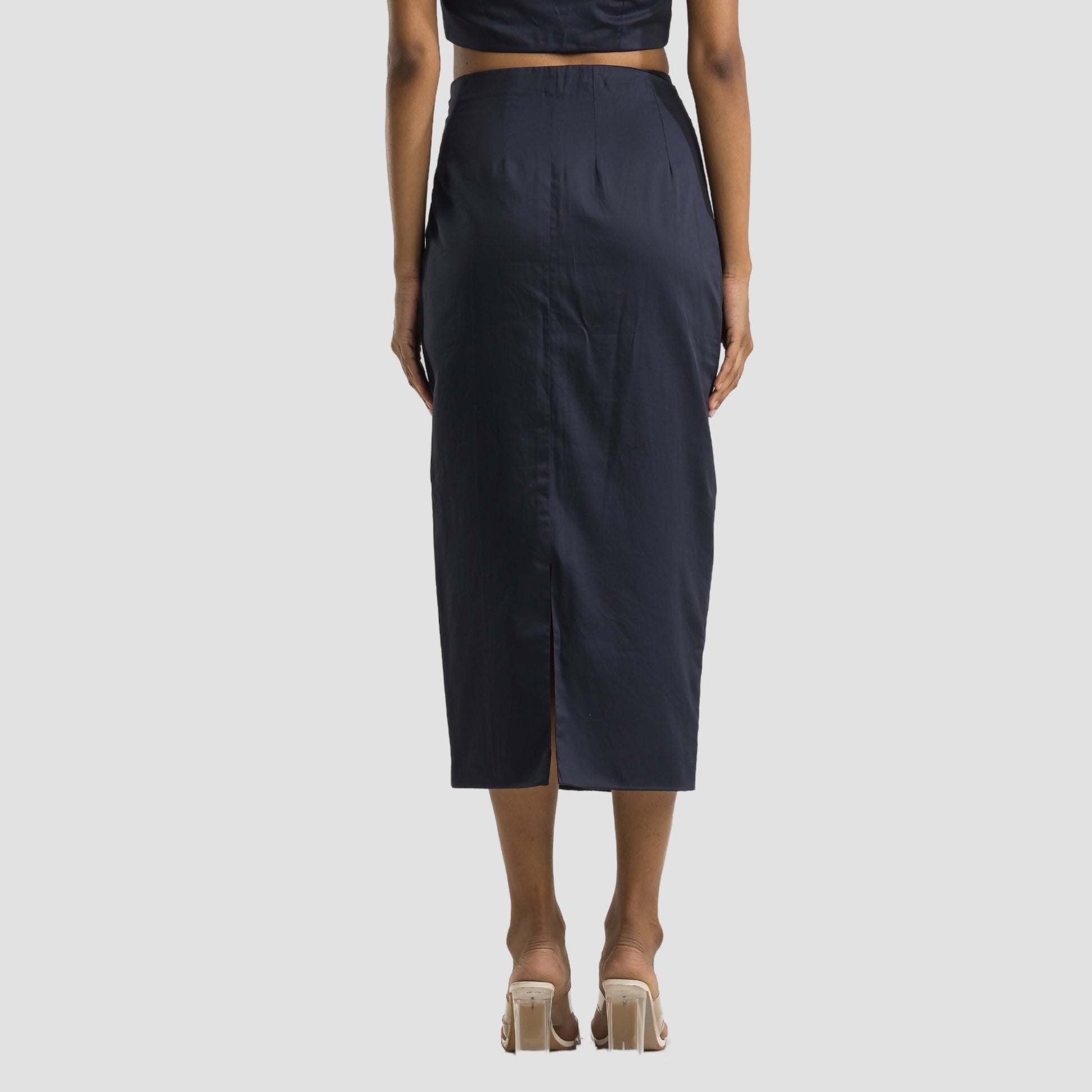 Prussian Midi Pencil Skirt