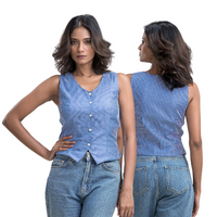 Blue Pinstripe Waistcoat