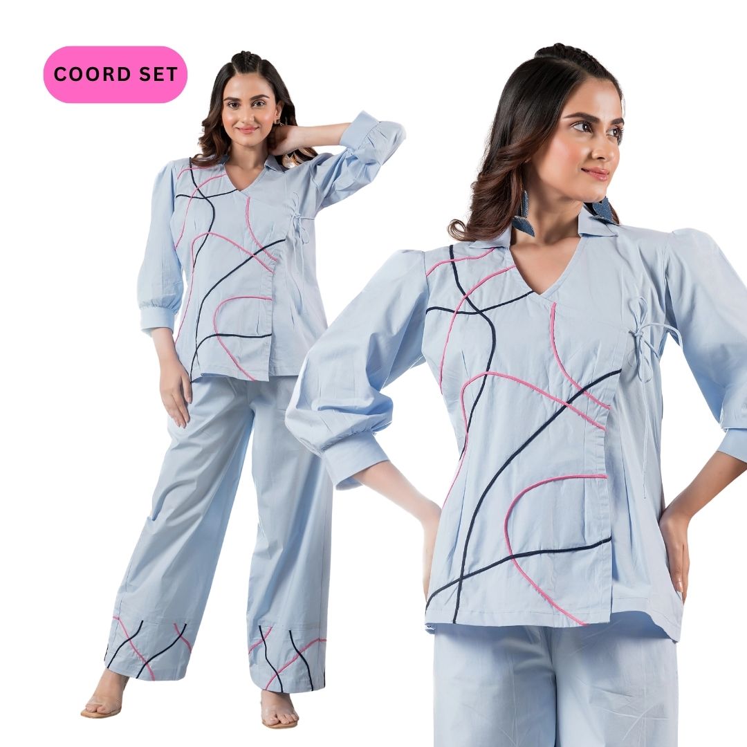 Blue Cotton Co-Ord Set