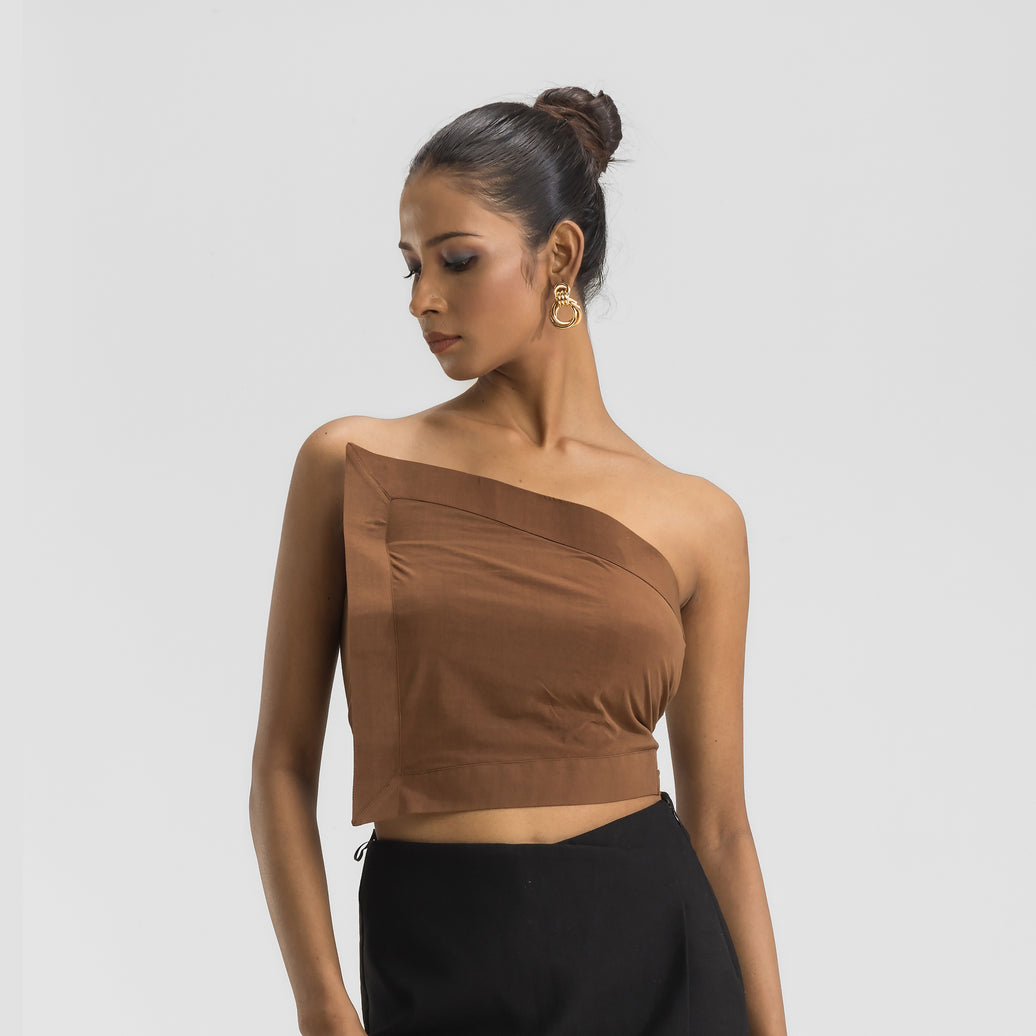 Asymmetrical Flap Crop Top