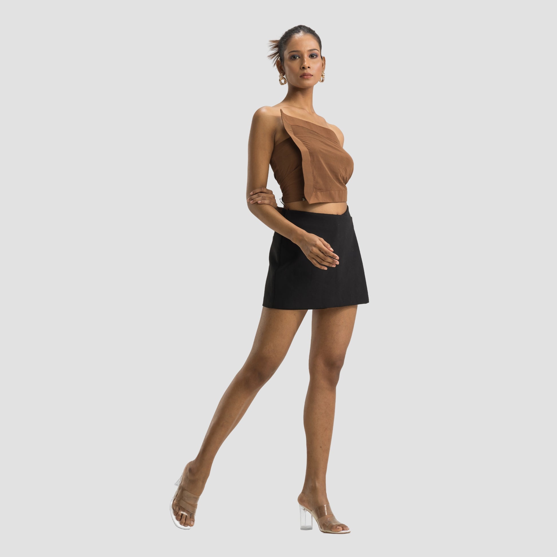 Asymmetrical Flap Crop Top