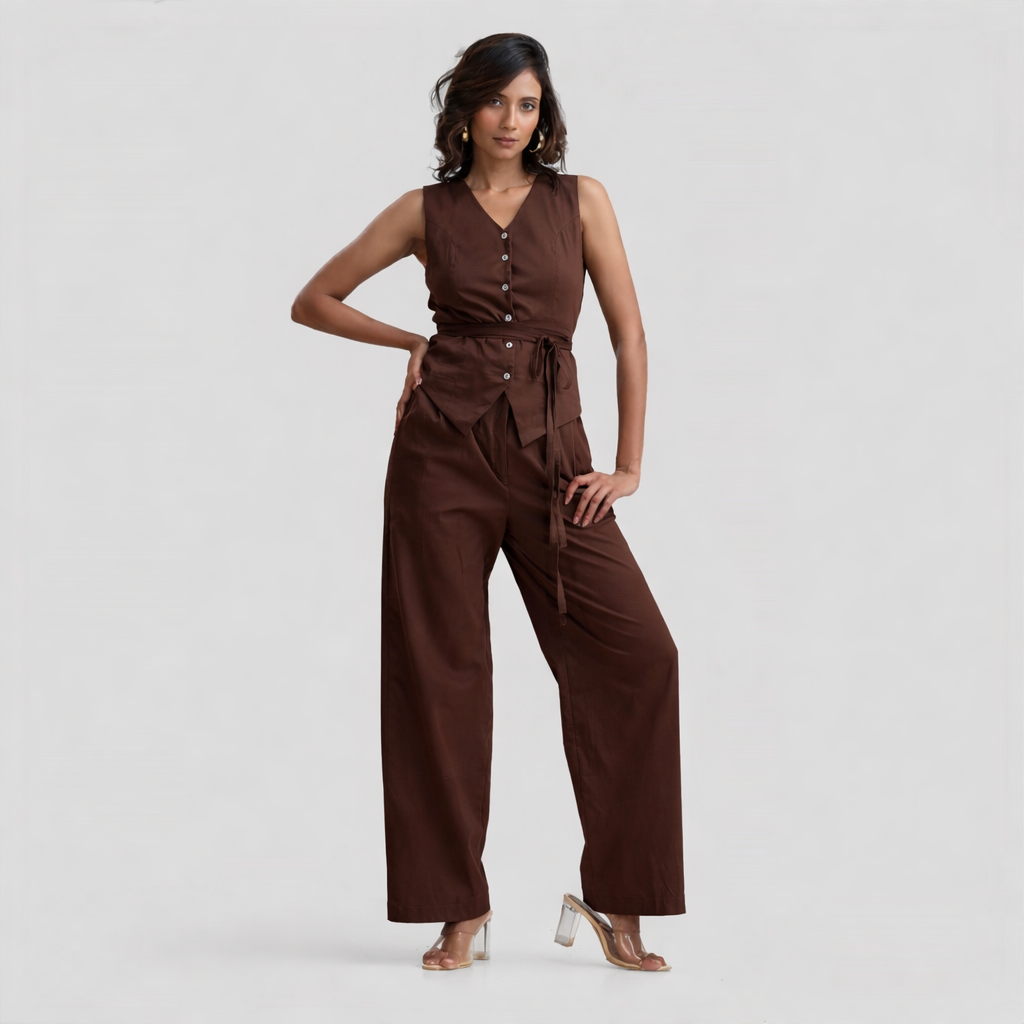 Green Side Tie On Waistcoat