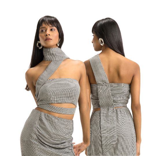 Black and White Cut Out Top