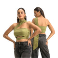 Olive Cut Out Crop Top