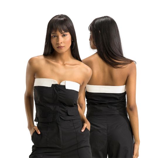 Contrast Crop Tube Top